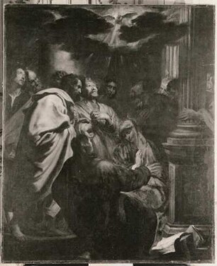 Gemälde "Die Ausgießung des Heiligen Geistes" (um 1619, A. v. Dyck; Leinwand; 2,65 x 2,205 m; Park Sanssouci Potsdam)