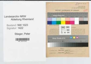 Entnazifizierung Peter Stieger , geb. 20.02.1897 (Landwirt)