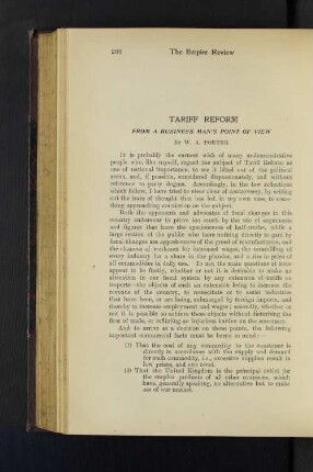 Tariff Reform