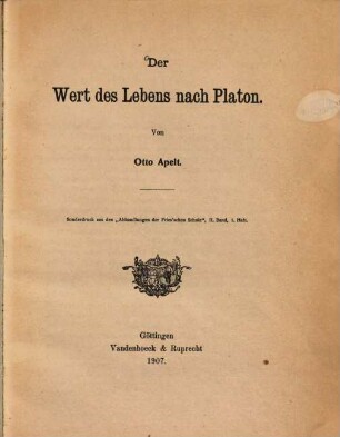 Der Wert des Lebens nach Platon