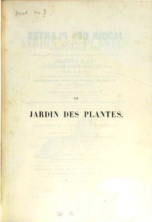 Le jardin des plantes : description et moeurs des mammifères de la Ménagerie et du Muséum d'Histoire Naturelle