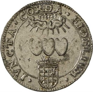 Medaille auf die Erneuerung des Bündnisvertrages von 1596 und den spanisch-niederländischen Waffenstillstand, 1609