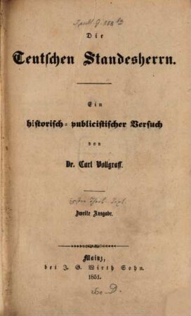 Die teutschen Standesherrn, 1