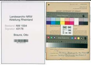Entnazifizierung Otto Brauns , geb. 05.03.1899 (Filialleiter)