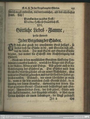 XVI. Göttliche Liebes-Flamme, herfür scheinend In der Vergebung der Sünden