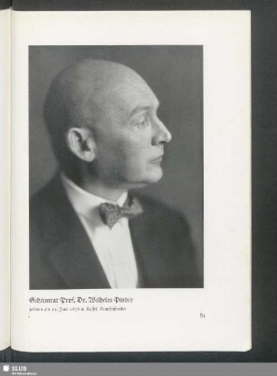 Geheimrat Prof. Dr. Wilhelm Pinder