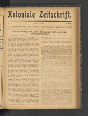 Nr. 13. Berlin, 1. Juli 1909. 10. Jahrgang