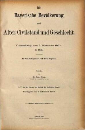 Die Volkszählung im Königreiche Bayern : vom .... 25 = 1867,2 (1872), 3. Dez.