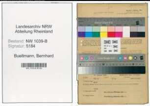 Entnazifizierung Bernhard Bueltmann , geb. 15.01.1901 (Arbeiter)