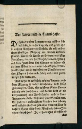 693-698, Der schwermüthige Tugendhafte