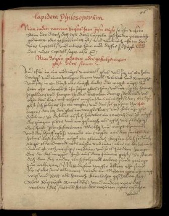 [Episcopus Tridentinus]: Operatio lapidis philosophici, dt.