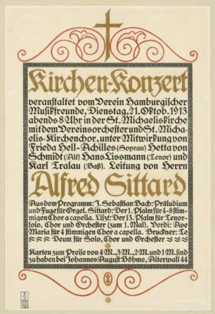 Kirchen-Konzert veranstaltet vom Verein Hamburgischer Musikfreunde