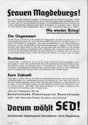 Wahlaufruf der SED an die Frauen