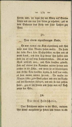 31. Von einem eigensinnigen Kinde.