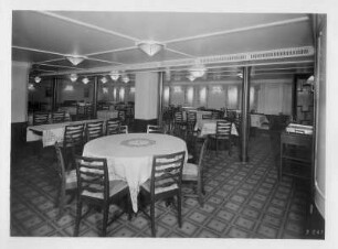 Passagierschiff "New York" : Passagierschiff "New York" der Hamburg-Amerika Linie (HAL). Speisesaal II. Klasse (Ausstattung Deutsche Werkstätten AG Hellerau)