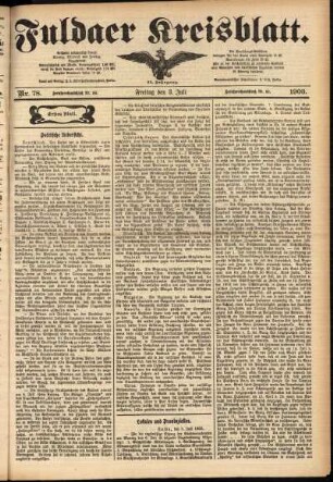 Erste Ausgabe vom Freitag, den 03. Juli 1903.