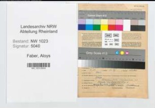 Entnazifizierung Aloys Faber , geb. 05.06.1904 (Angestellter)