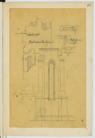 Schloss Marburg, Marburg: Details Schlosskapelle (aus: Skizzen- und Fotoalbum 19)