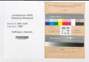 Entnazifizierung Heinrich Hoffmann , geb. 30.04.1911 (Oberfeldwebel)