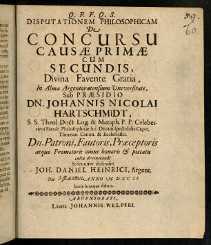 1-28, Disputationem Philosophicam