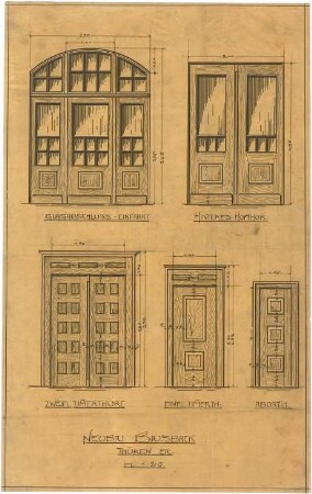 Billing, Hermann; Karlsruhe, Amalienstr. 53; Haus Bausback - Türen und Tore (Ansichten)