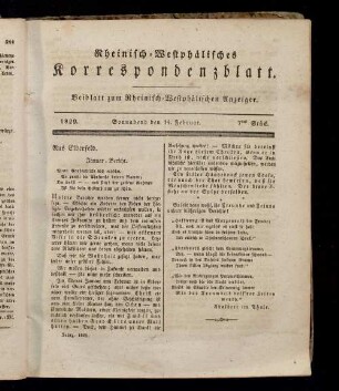 Rheinisch-westphälisches Korrespondenzblatt