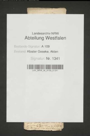 Verzeichnis der Ländereien des Johann Bradtener zu Geseke.