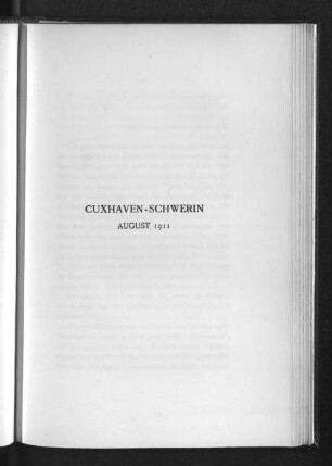 Cuxhaven-Schwerin August 1911