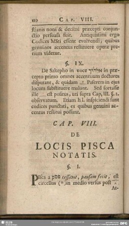 Cap. VIII. De Locis Pisca Notatis