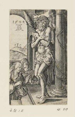 Schmerzensmann an der Säule, Blatt 1 der Folge "Kupferstich-Passion"