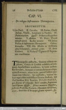 Cap. VI. De reliquo Instrumento Thermopotico