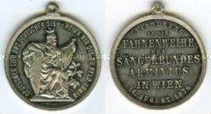 tragbare Medaille zur Fahnenweihe des Sängerbundes Arminius