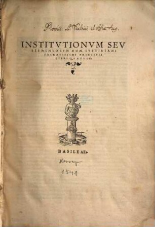 Pandectarvm, Sev Digestorvm Dn. Ivstiniani Imp. Libri Qvinqvaginta