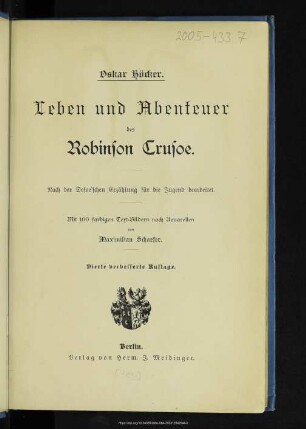 Leben und Abenteuer des Robinson Crusoe