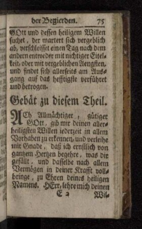 Gebät zu diesem Theil.