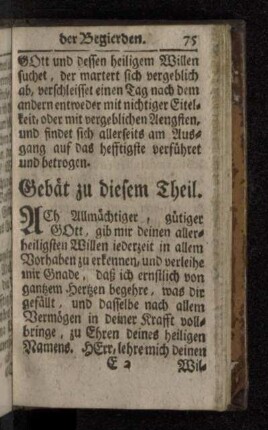 Gebät zu diesem Theil.