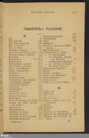 Alphabetisches Verzeichniß