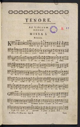 1-4, Missa I. - Tenore