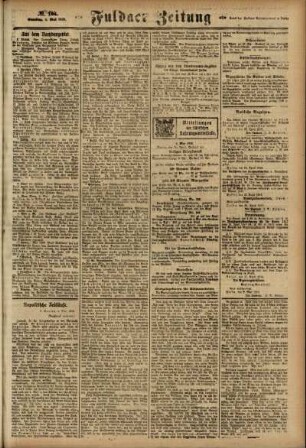 Zweite Ausgabe vom Samstag, den 04. Mai 1918.