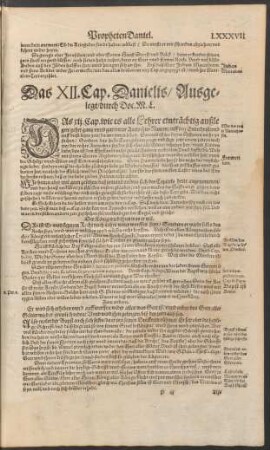 Das XII. Cap. Danielis/ Ausgelegt/ durch Doc. M. L.