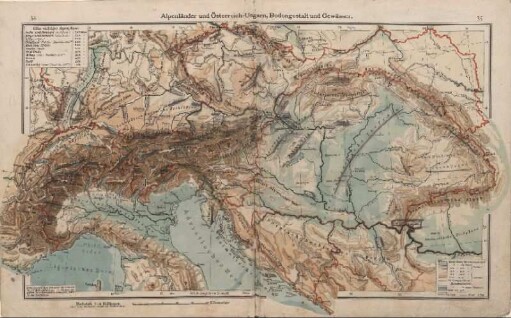 Alpenländer und Österreich-Ungarn, Bodengestalt und Gewässer