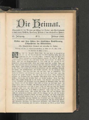 15. Jahrgang. No. 2. Februar 1905.