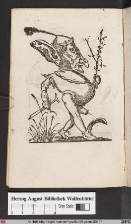 Rabelais, Les Songes Drolatiques de Pantagruel, CVI [Karikatur eines Mannes]
