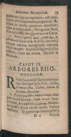 Caput IX. Arbores Rhodoflorae.