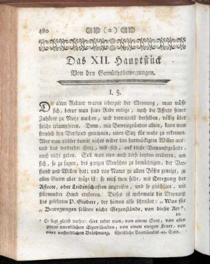 Das XII. Hauptstück Von den Gemüthsbewegungen.