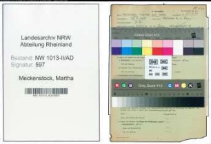 Entnazifizierung Martha Meckenstock , geb. 23.08.1905 ()