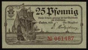 25 Pfennig Schein der Stadt Emden