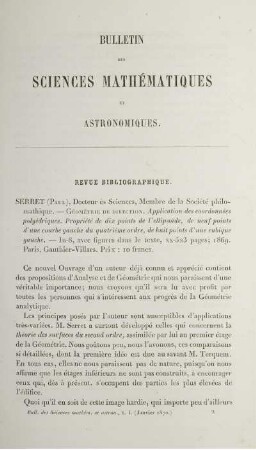 Revue Bibliographique.