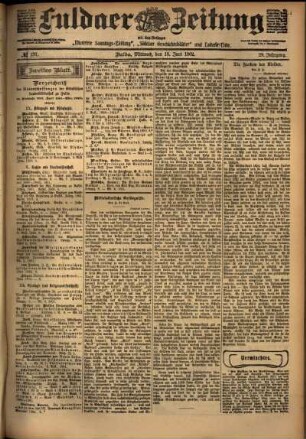 Zweite Ausgabe vom Mittwoch, den 18. Juni 1902.