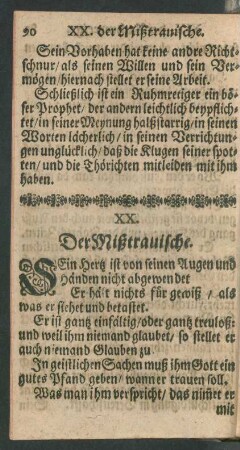 XX. Der Mißtrauische.